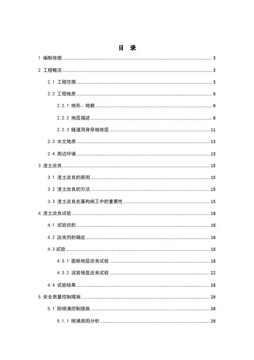 土压平衡盾构掘进渣土改良方案--任(已修改20161007)