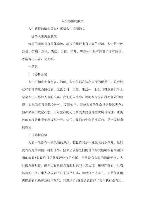 人生感悟的散文