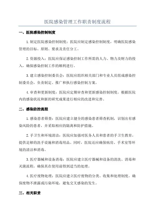 医院感染管理工作职责制度流程