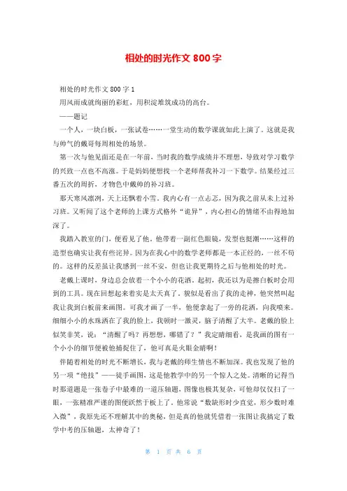 相处的时光作文800字