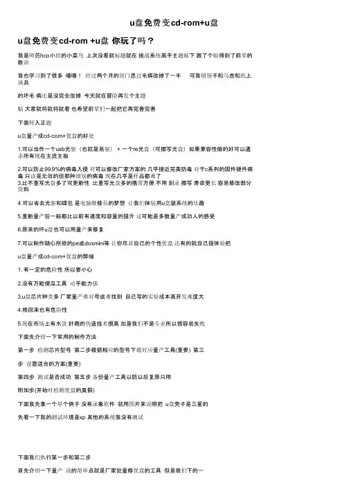 u盘免费变cd-rom+u盘