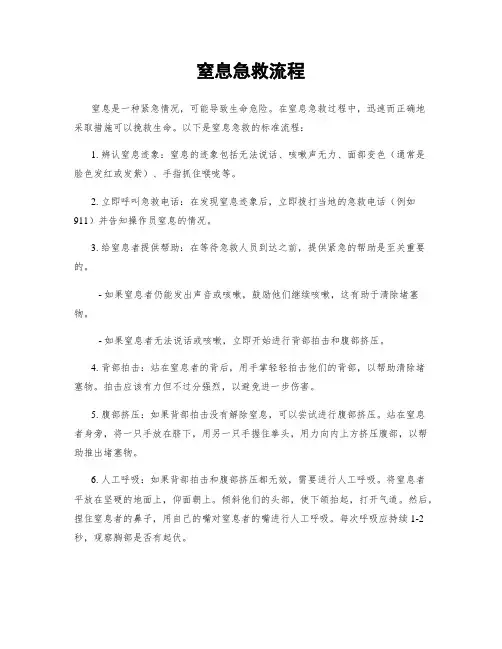 窒息急救流程