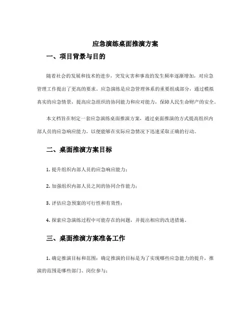 应急演练桌面推演方案