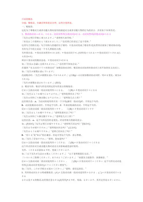 日语的敬语篇