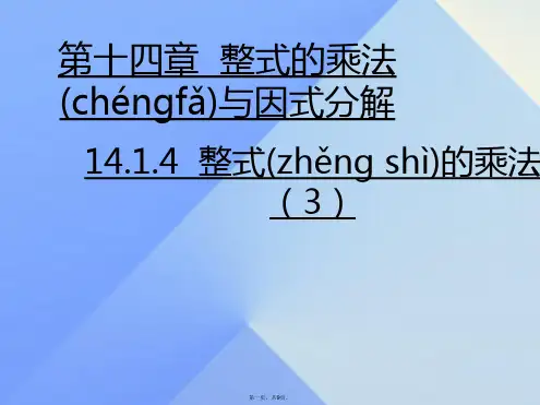 八年级数学上册14.1.4整式的乘法课件3(新版)新人教版