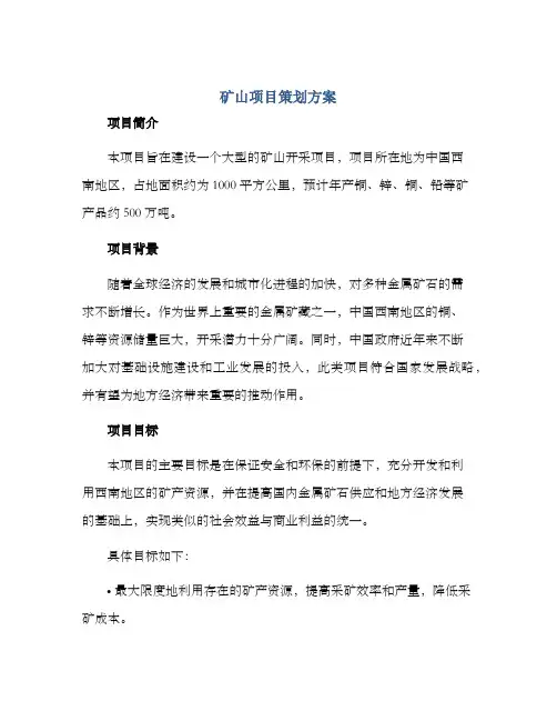 矿山项目策划方案