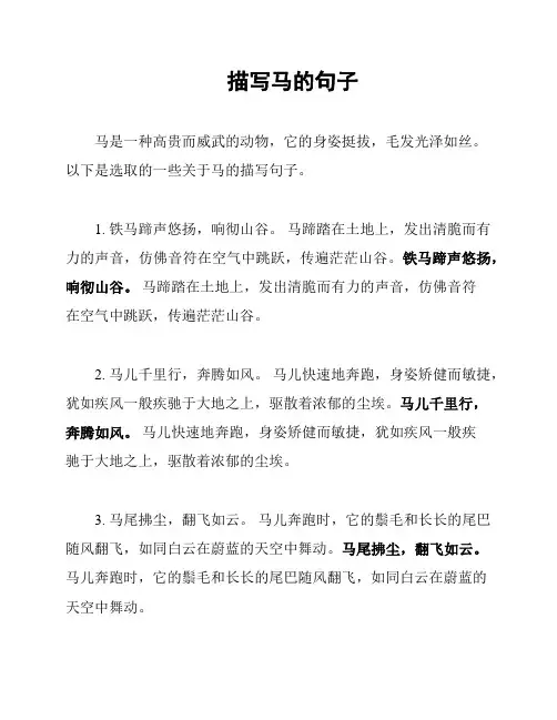 描写马的句子