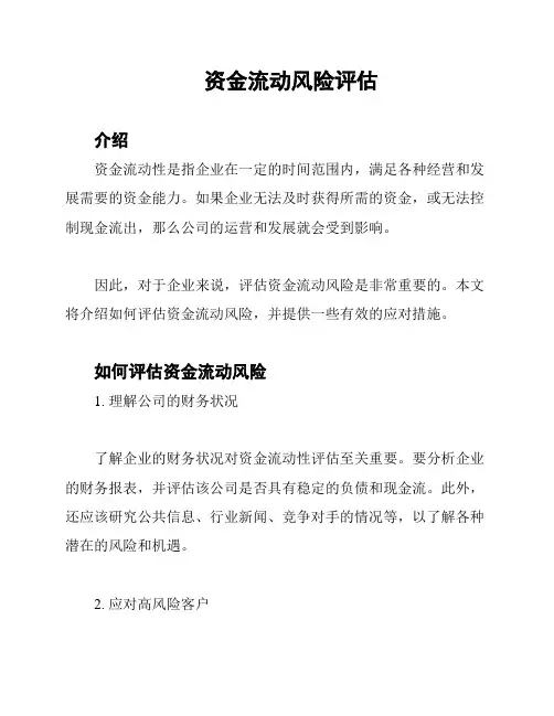 资金流动风险评估