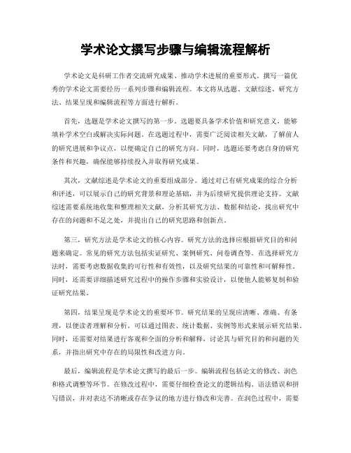 学术论文撰写步骤与编辑流程解析