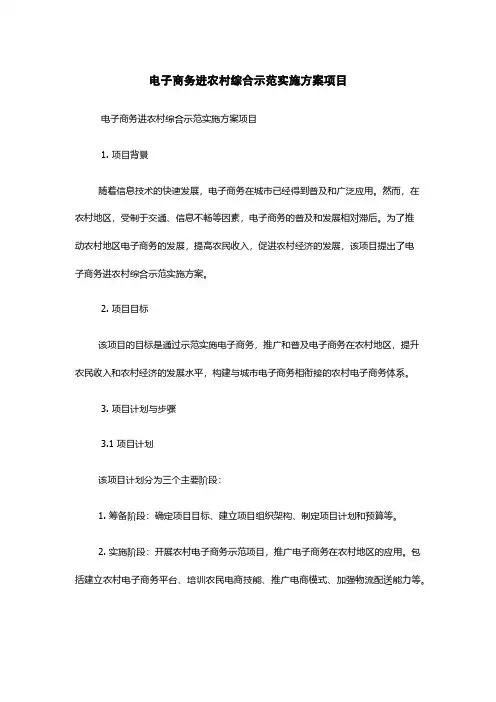 电子商务进农村综合示范实施方案项目