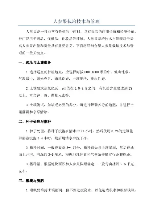 人参果栽培技术与管理