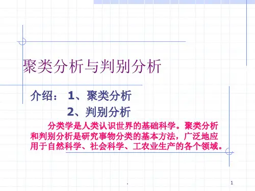 聚类分析与判别分析