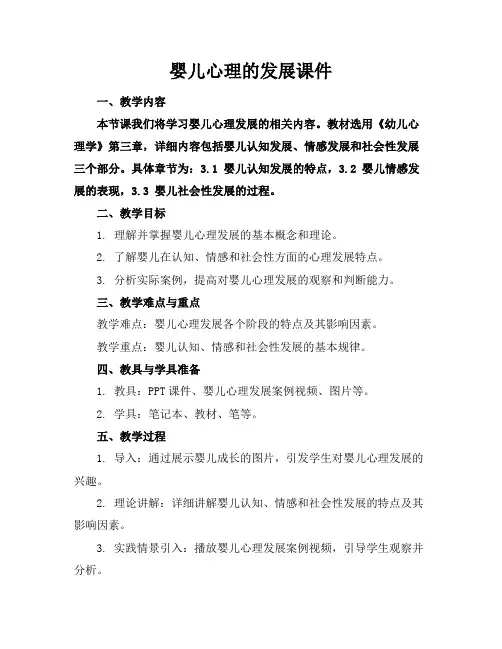 婴儿心理的发展课件