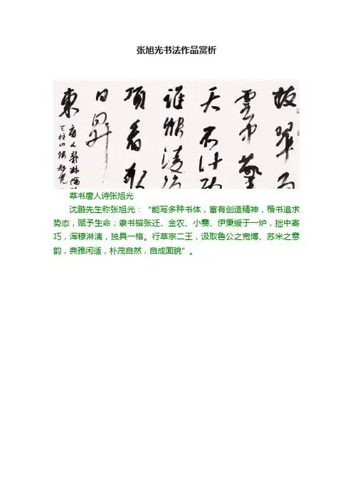 张旭光书法作品赏析