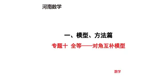 中考数学专项复习题型突破专题十 全等——对角互补模型