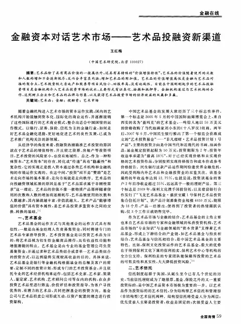 金融资本对话艺术市场——艺术品投融资新渠道