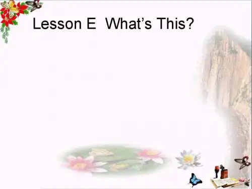 三年级英语下册LessonEWhat'sthis PPT精品课件3川教版(三起)