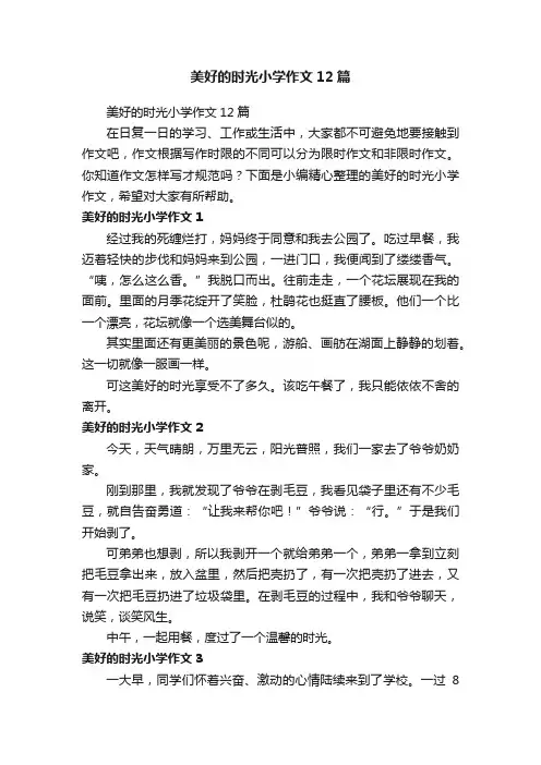 美好的时光小学作文12篇