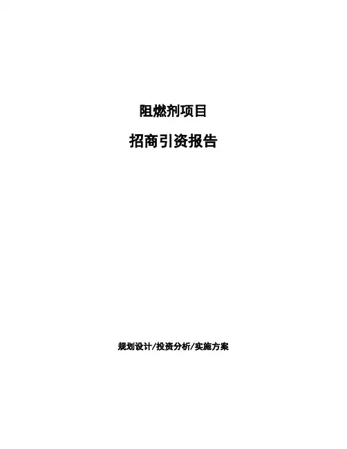 阻燃剂项目招商引资报告