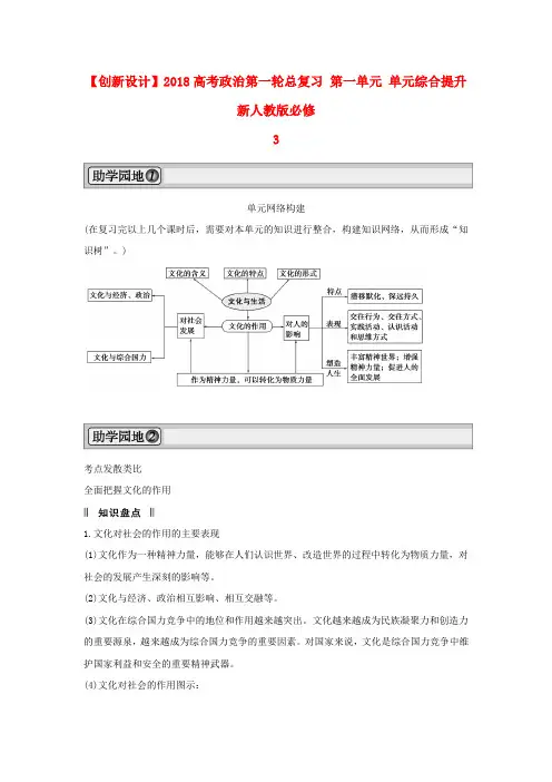 最新-2018高考政治第一轮总复习 第一单元 单元综合提