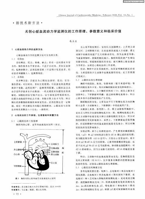 无创心脏血流动力学监测仪的工作原理、参数意义和临床价值