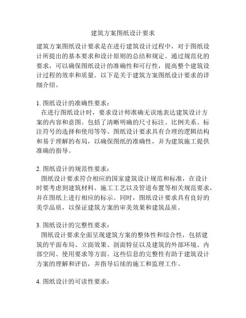 建筑方案图纸设计要求