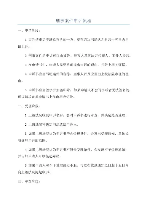 刑事案件申诉流程