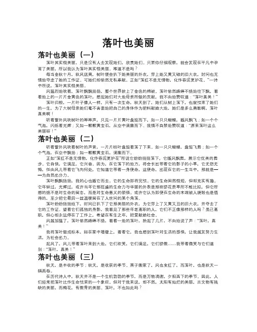 落叶也美丽作文共九篇