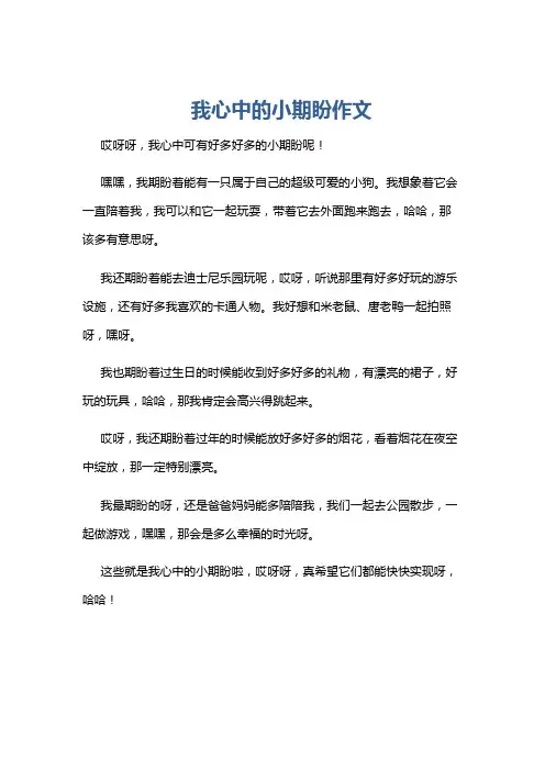 我心中的小期盼作文