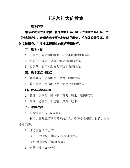 《迷宫》大班教案