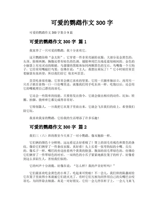 可爱的鹦鹉作文300字