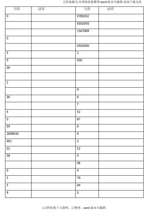 新版北师大数学四年级大数的读写专项练习