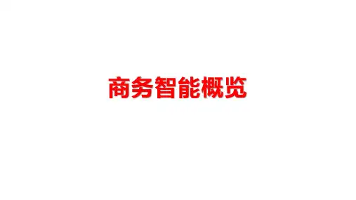 商务智能概览