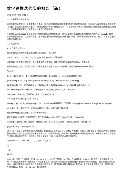 数学建模迭代实验报告（新）
