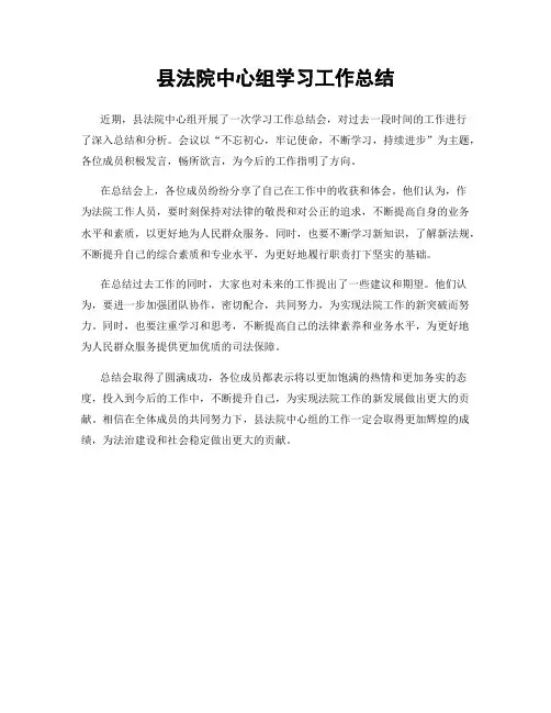 县法院中心组学习工作总结