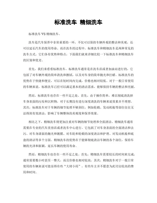 标准洗车 精细洗车