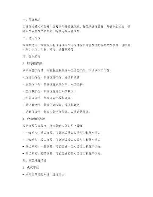 冷链冷库应急预案范文