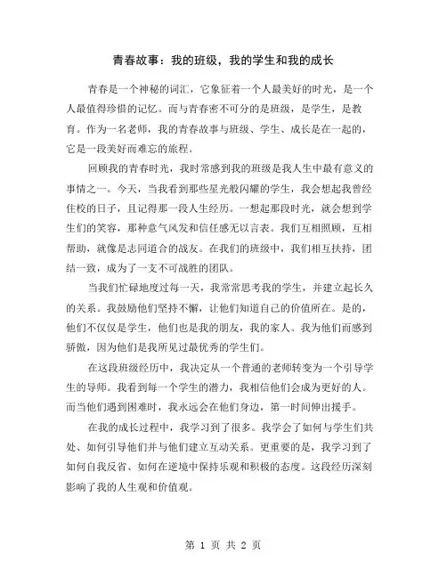 青春故事：我的班级,我的学生和我的成长