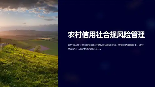 农村信用社合规风险管理