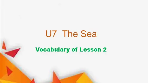 北师大版高一下册模块3Unit7TheSeaLesson2ProtectingtheSea课件