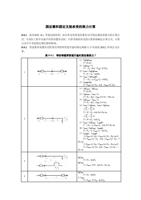 固定墩和固定支架承受的推力计算