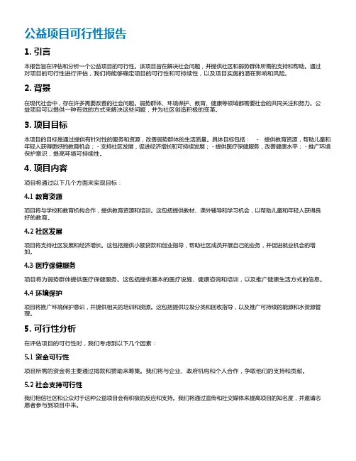 公益项目可行性报告