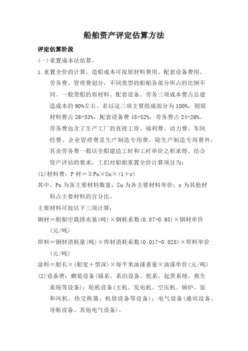 船舶资产评定估算方法