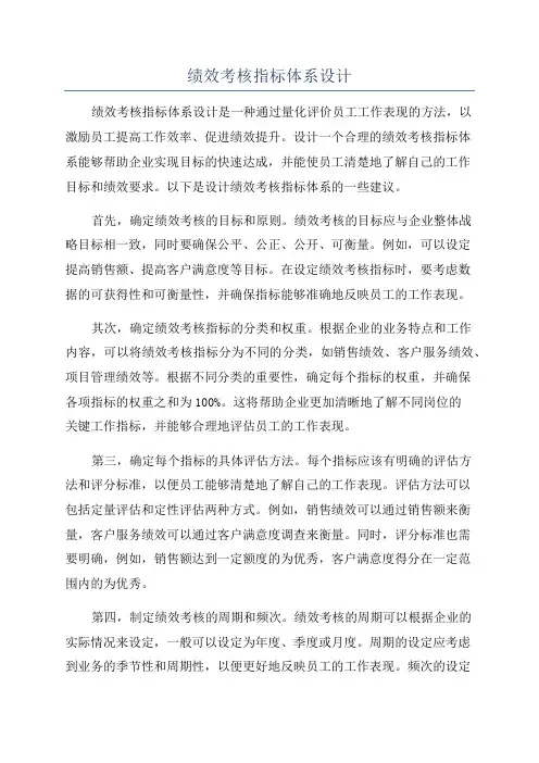 绩效考核指标体系设计
