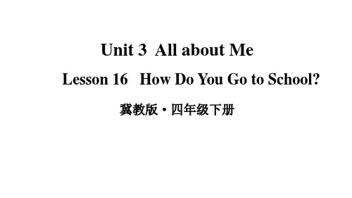 冀教版(三起)英语四年级下册Unit 3 Lesson 16 课件