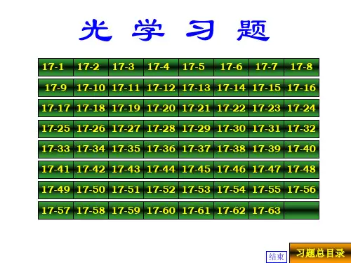 17光学习题答案详解