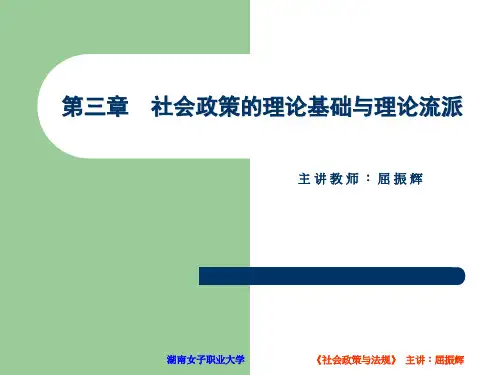 社会政策的理论基础与理论流派