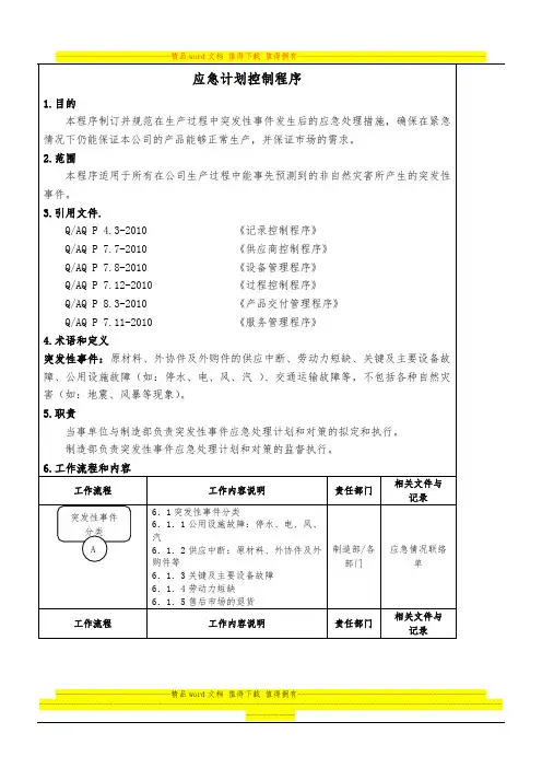 6-3应急计划控制程序