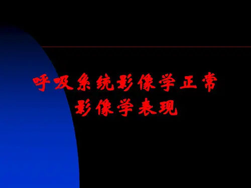 呼吸系统影像学正常影像学表现