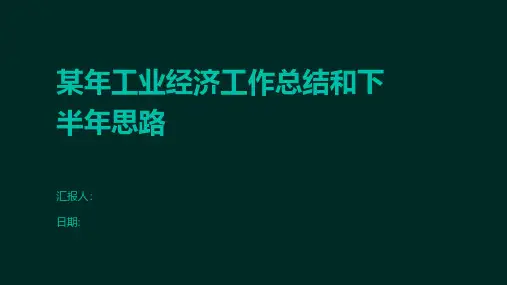 某年工业经济工作总结和下半年思路